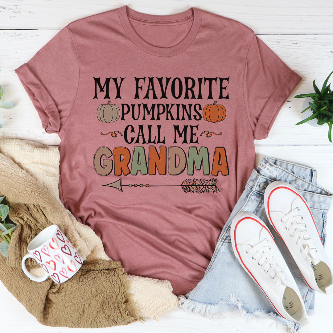 My Favorite Pumpkins Call Me Grandma T-Shirt-1