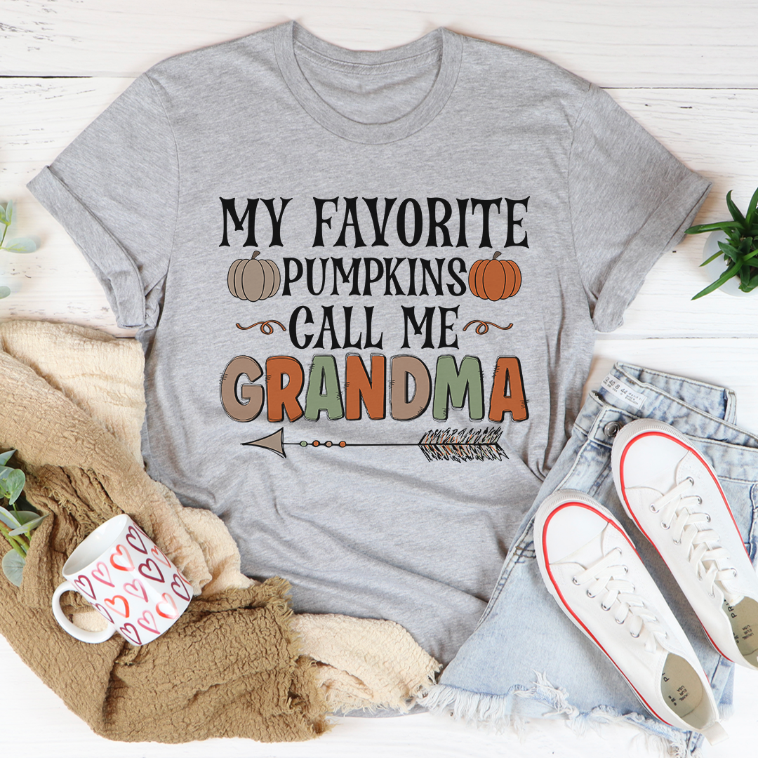 My Favorite Pumpkins Call Me Grandma T-Shirt-0