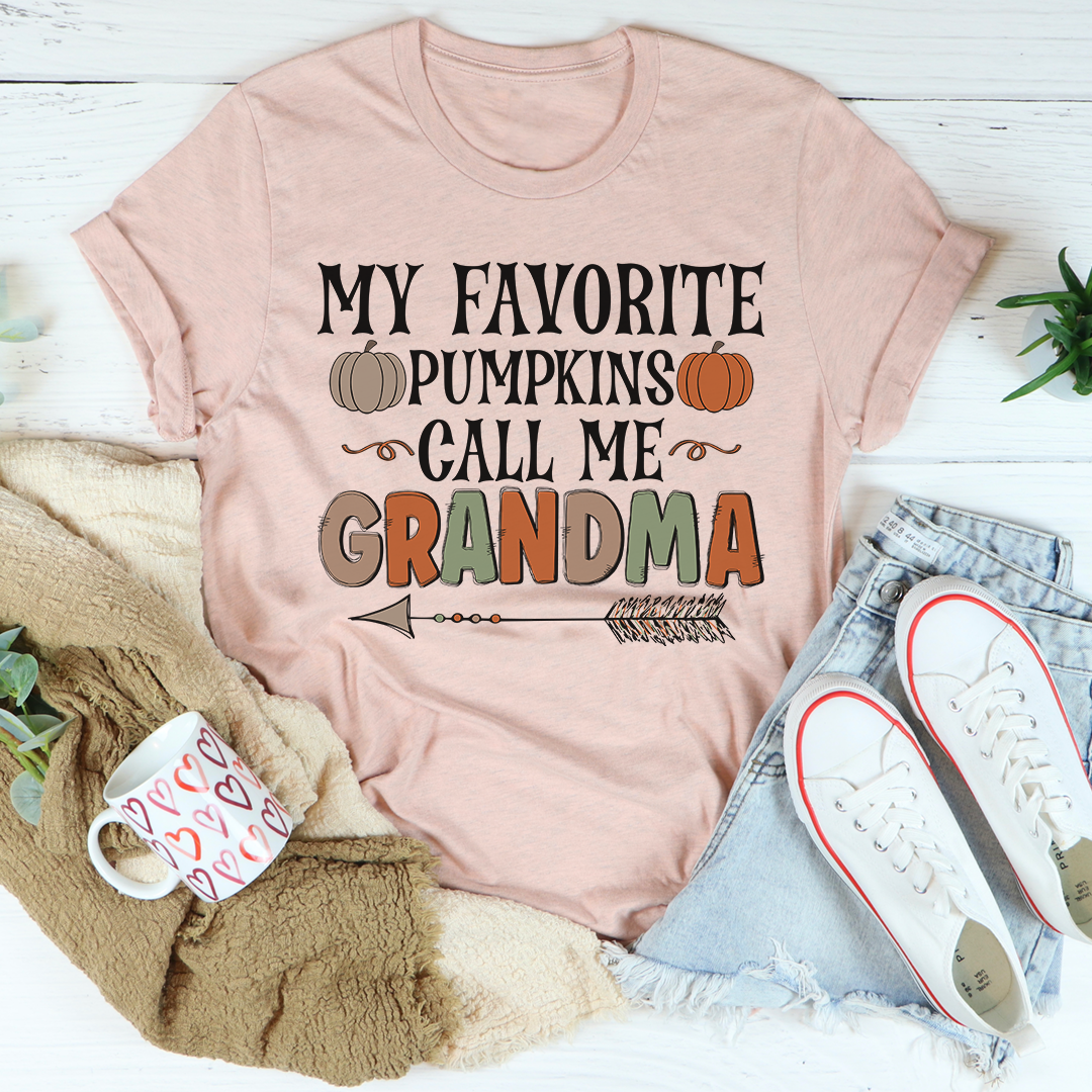 My Favorite Pumpkins Call Me Grandma T-Shirt-2