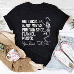 Hot Cocoa Scary Movies Pumpkin Spice Murder Tee-1