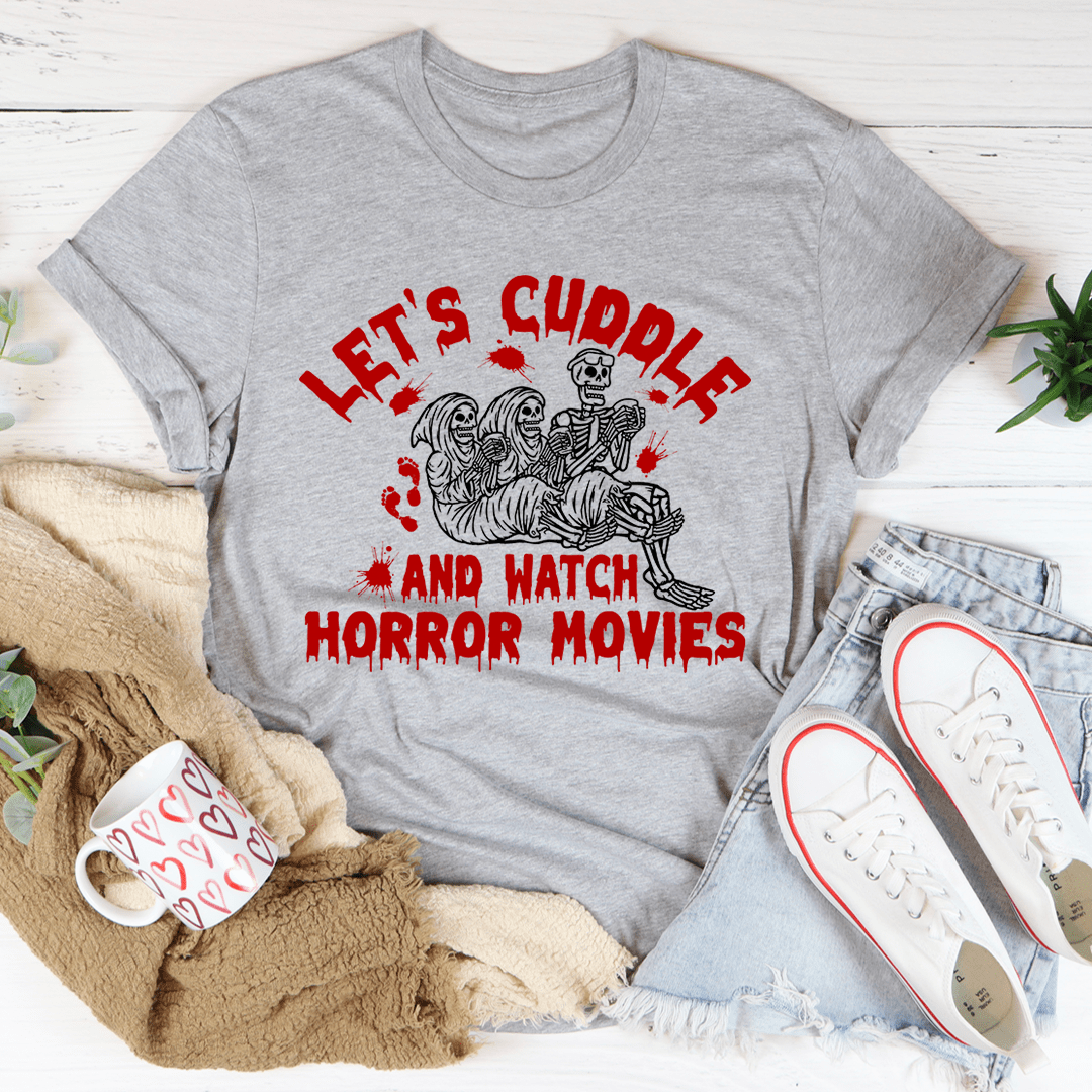 Let's Cuddle And Watch Horror Movies T-Shirt-1
