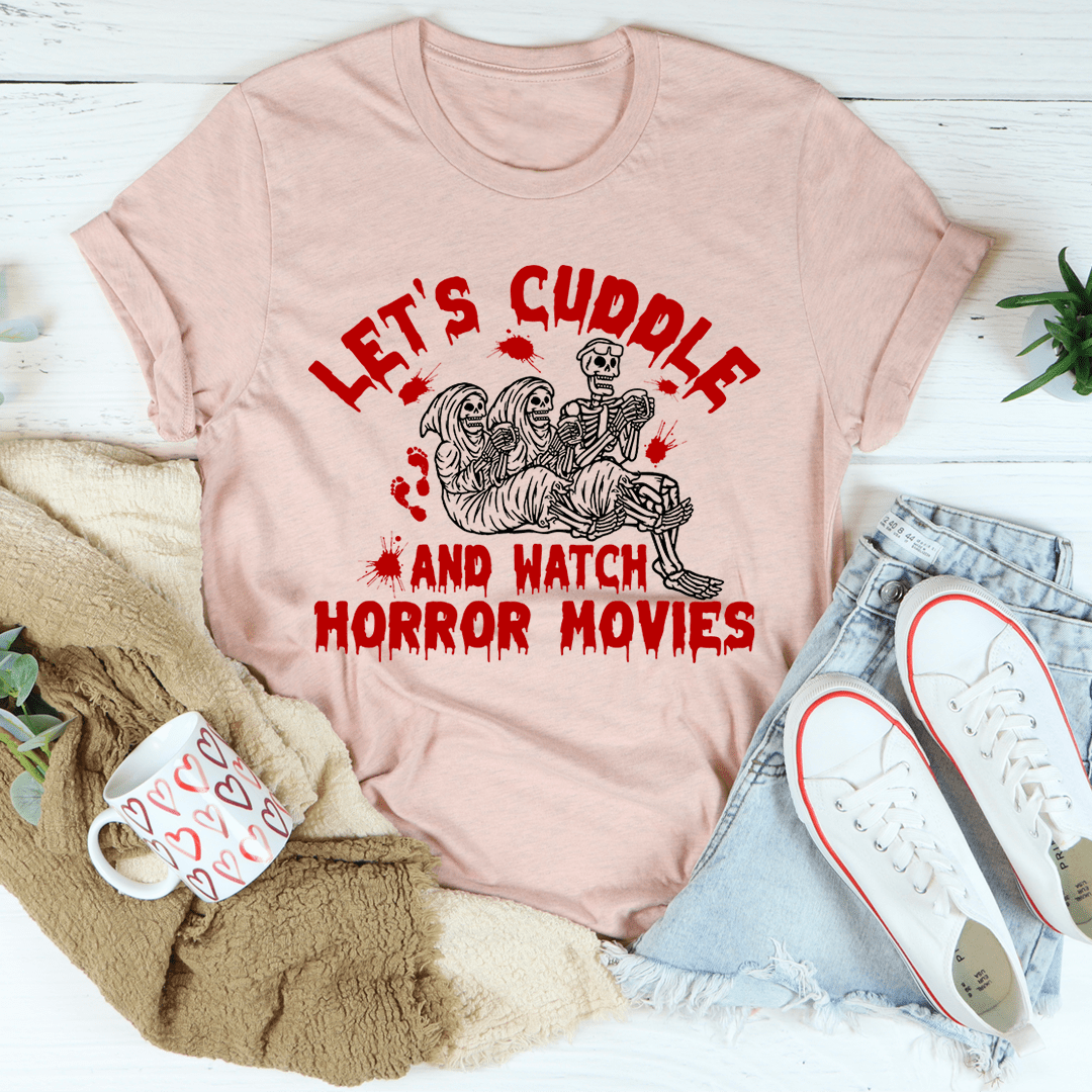 Let's Cuddle And Watch Horror Movies T-Shirt-3