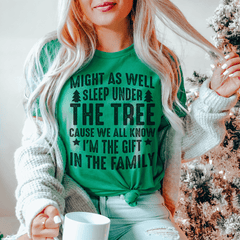 Might As Well Sleep Under The Tree Christmas Tee-2