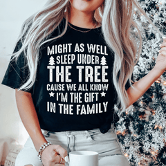 Might As Well Sleep Under The Tree Christmas Tee-1