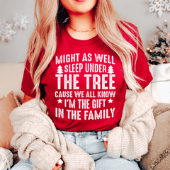 Might As Well Sleep Under The Tree Christmas Tee-3
