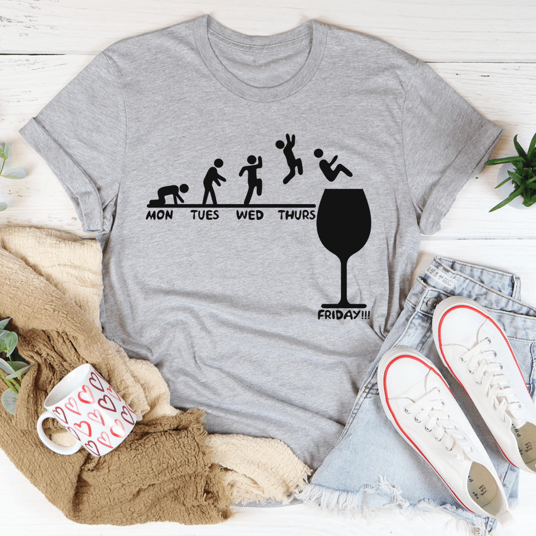 Monday to Friday Wine T-Shirt-1