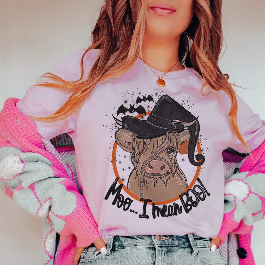 Moo I Mean Boo Cow T-Shirt-2