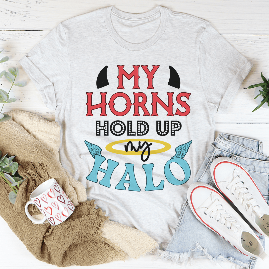 My Horns Hold Up My Halo Tee-0