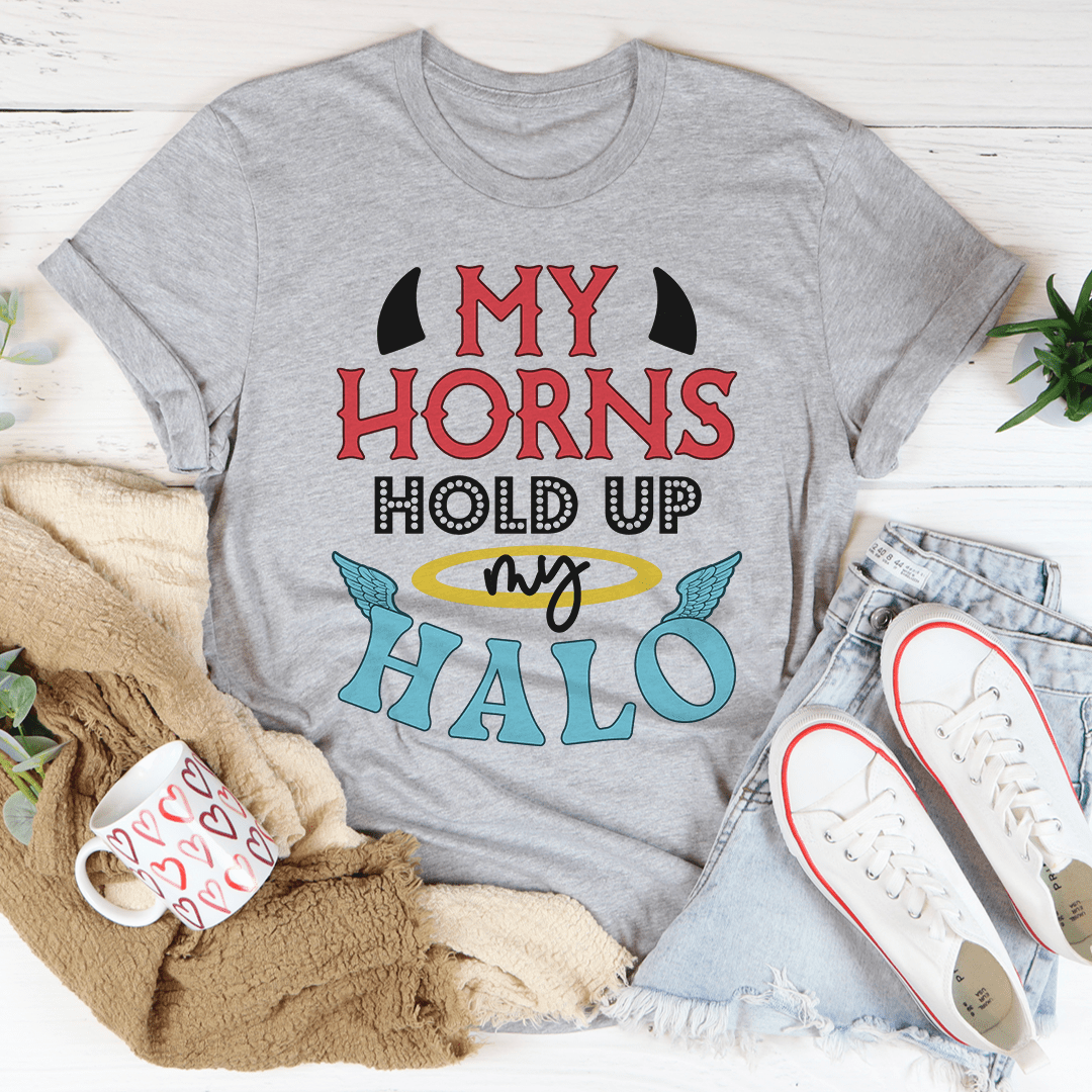 My Horns Hold Up My Halo Tee-1