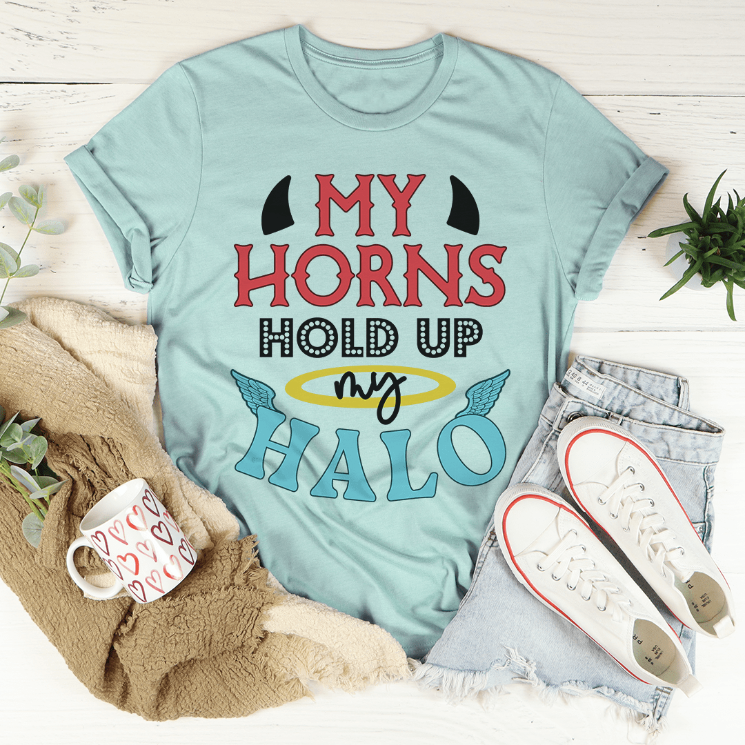 My Horns Hold Up My Halo Tee-3