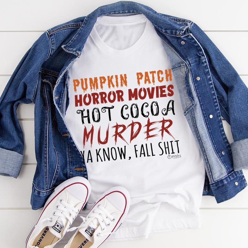 Pumpkin Patch Horror Movies Hot Cocoa T-Shirt-0