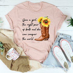 Give A Girl The Right Pair Of Boots T-Shirt-0