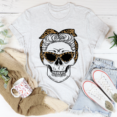Skull With Leopard Bandana T-Shirt-3