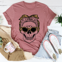 Skull With Leopard Bandana T-Shirt-1