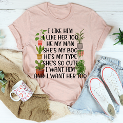 I Like Him Plants T-Shirt-0