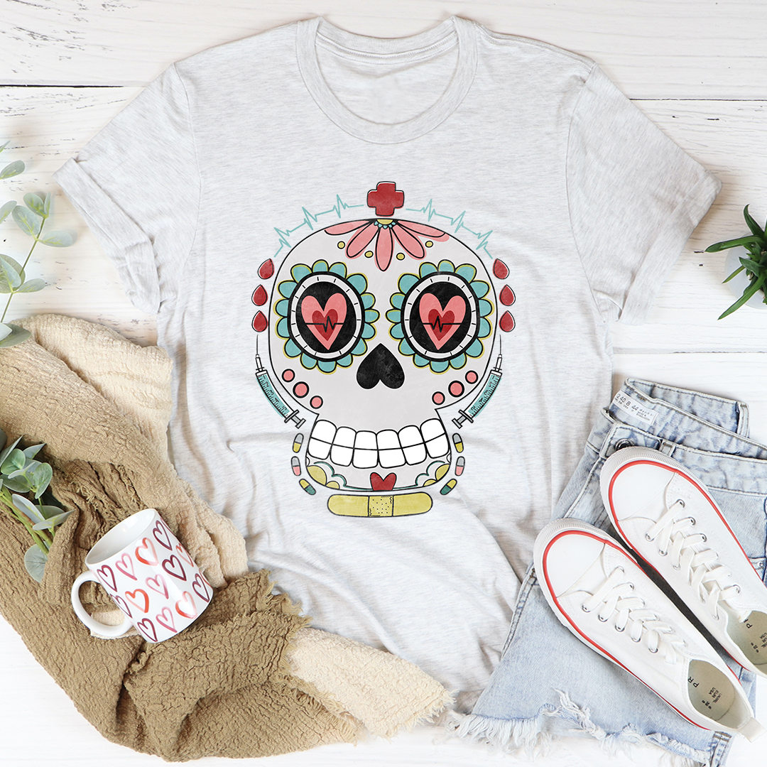 Nurse Sugar Skull T-Shirt-3