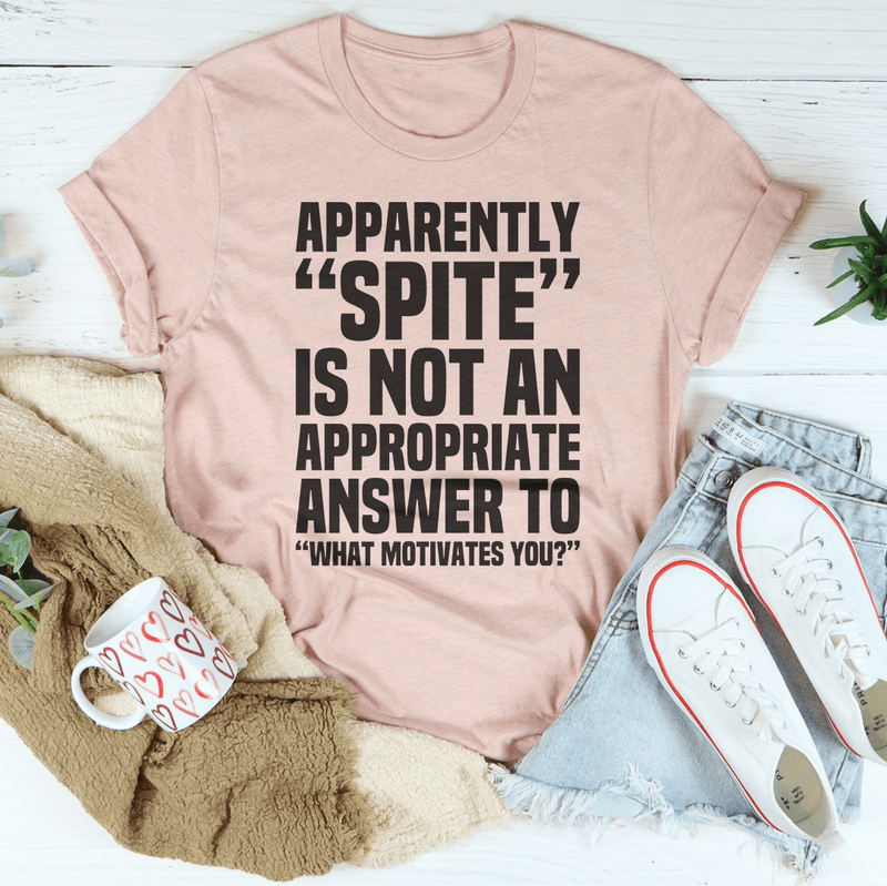 Apparently Spite Is Not An Appropriate Answer To What Motivates You T-Shirt-2