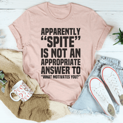 Apparently Spite Is Not An Appropriate Answer To What Motivates You T-Shirt-2