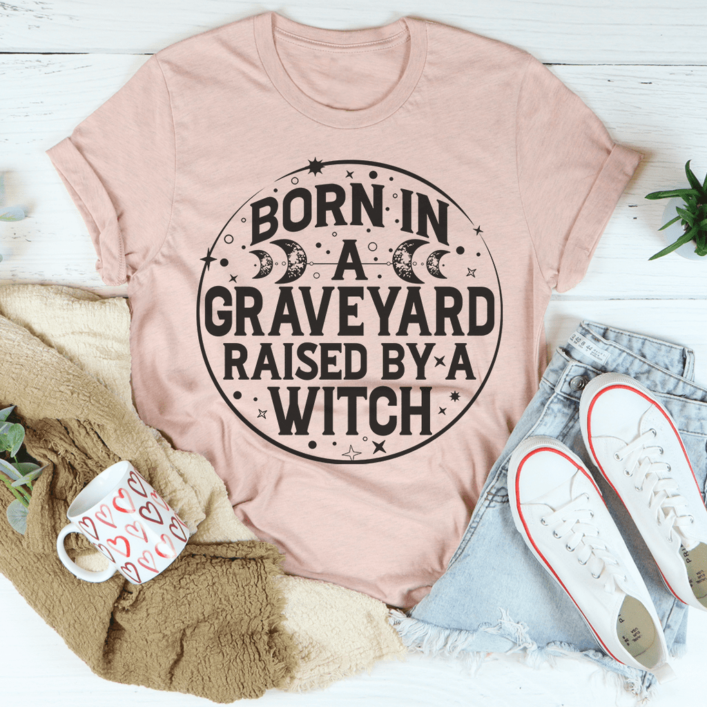 Born In A Graveyard Raised By A Witch T-Shirt-2