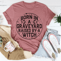 Born In A Graveyard Raised By A Witch T-Shirt-1