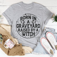Born In A Graveyard Raised By A Witch T-Shirt-3