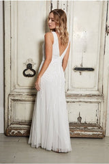 Gracey White Embellished Maxi Dress-2