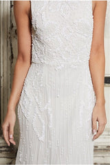 Gracey White Embellished Maxi Dress-3