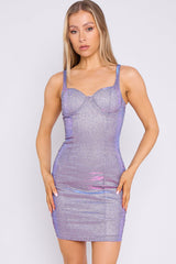 Judy Lavender Blue Sparkly Mini Bodycon Dress-3
