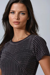 Black Embellished Crop Top-1