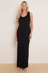 Black Racerback Maxi Dress-0