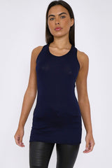 Navy Racerback Vest Top-0