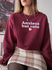 Anxious But Cute Sweat Shirt-3