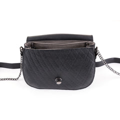 Becca Classic Black Vegan Saddle Bag-2