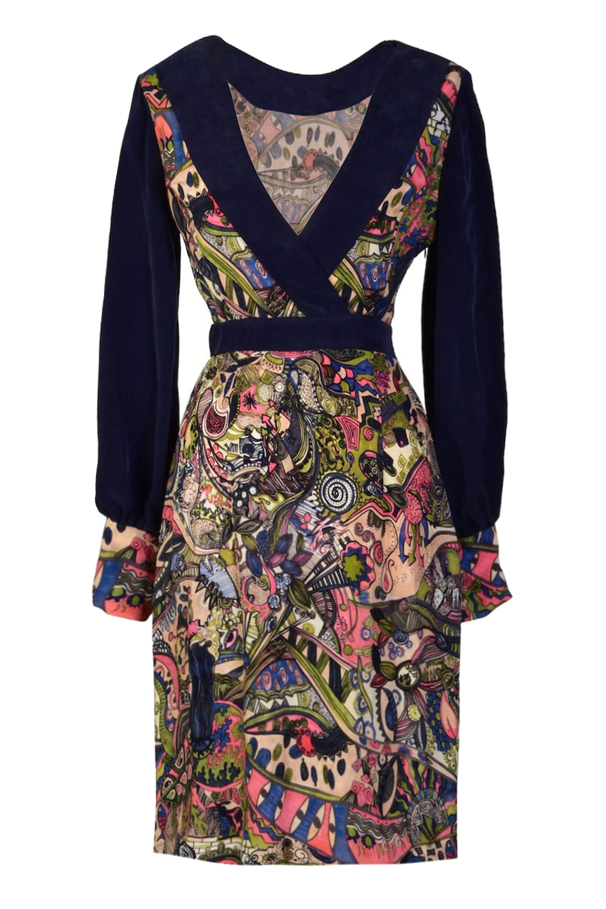Hand painted Long Sleeve Mini Dress-0