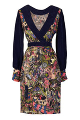 Hand painted Long Sleeve Mini Dress-0