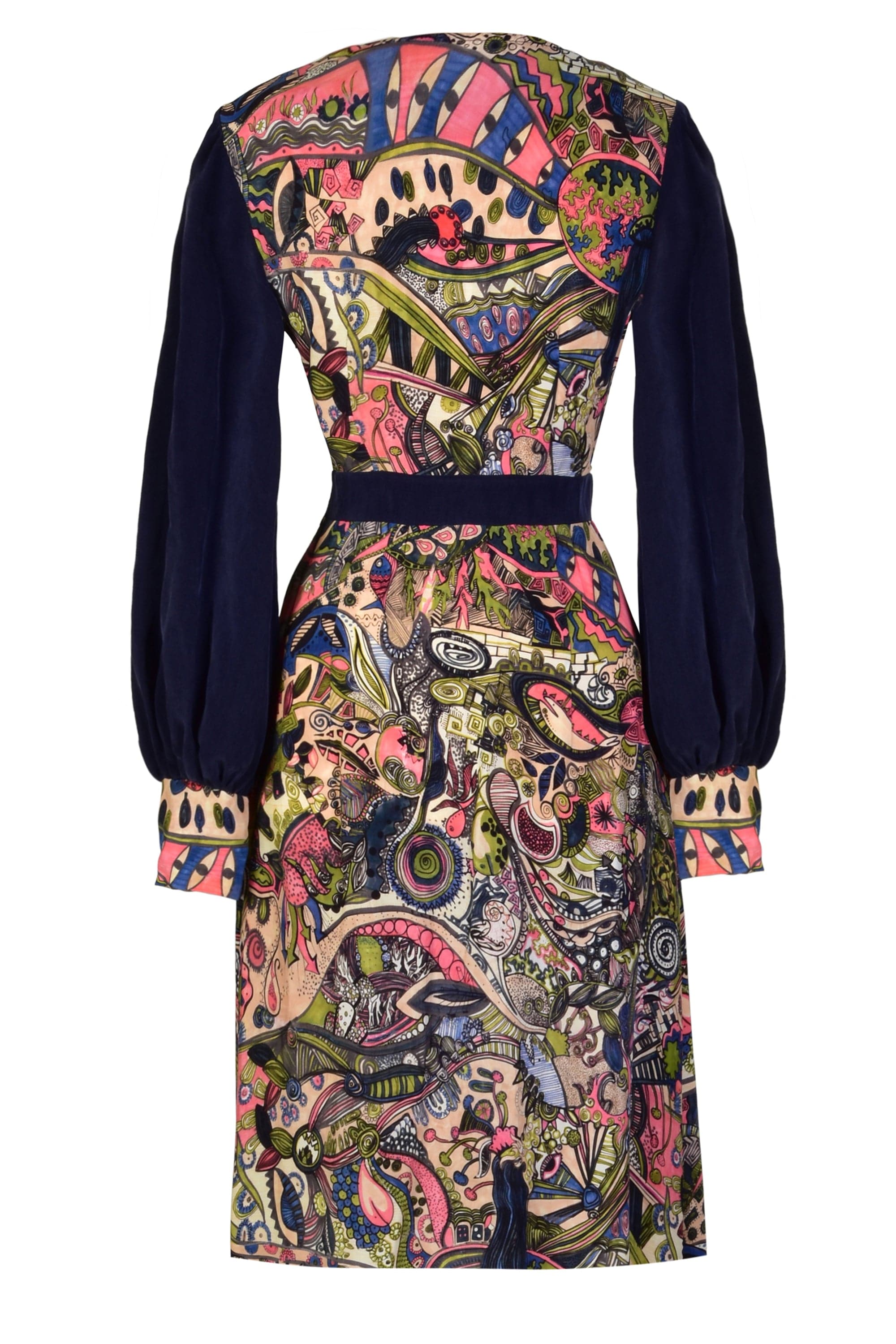 Hand painted Long Sleeve Mini Dress-2