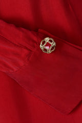 Long Sleeve Red Midi Dress-3