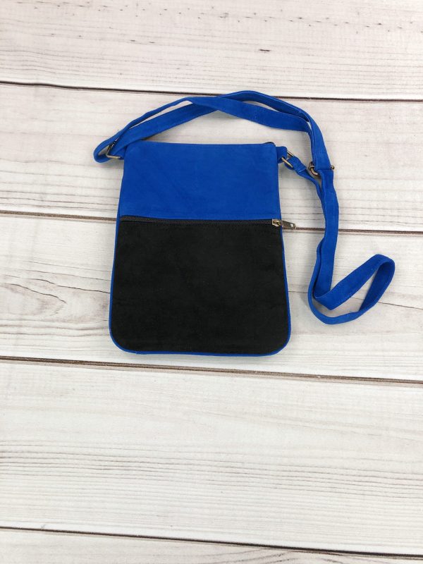Black And Red Suede Embroidered Cross-Body Bag-4