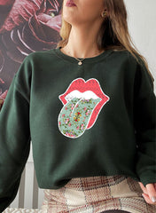 Hippie Floral Tongue Sweat Shirt-2