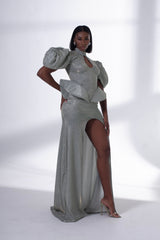 Structured Glitter Dress-0