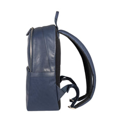 RB2001D | Nylon/Genuine Leather Netbook/Tablet Backpack with a light grain. Zipper closure and adjustable shoulder straps. Color: Blue. Dimensions: 27 x 38 x 14 cm. Packaging: Non-woven fabric bag.-2