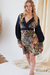 Hand painted Long Sleeve Mini Dress-1