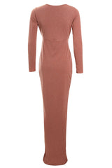 Rose Gold Twist Knot Front Dress-3