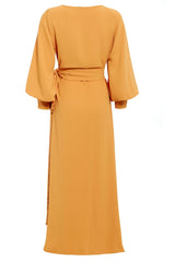 Mustard Wrap Maxi Dress-2