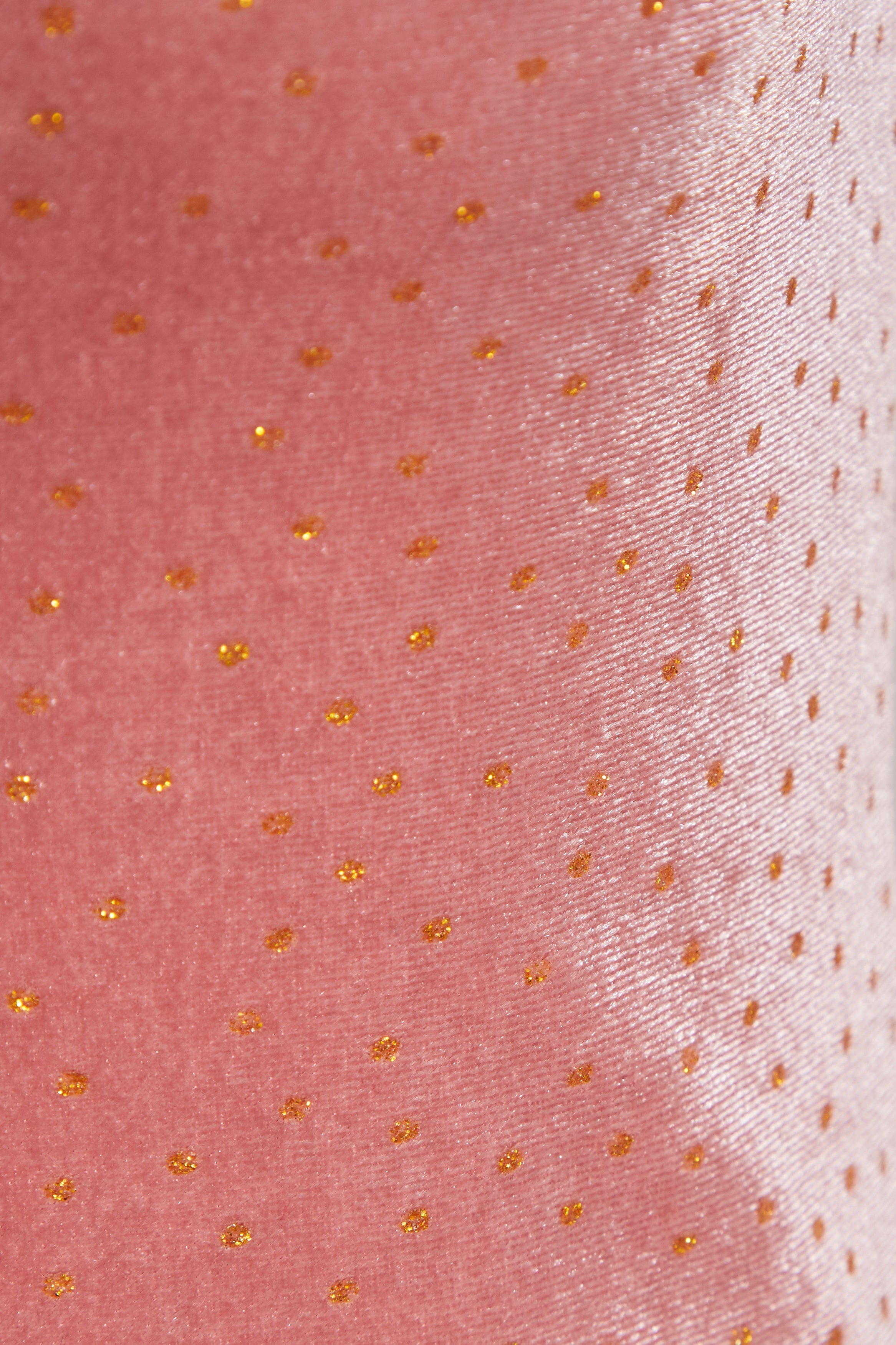 Pink Velvet Polka Dot Dress-3