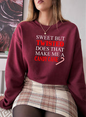 Sweet But Twisted Does That Make Me A Candy Cane Sweat Shirt-1