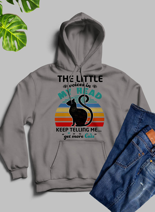The Little Voices In My Head Keep Telling Me Get More Cats Hoodie-4