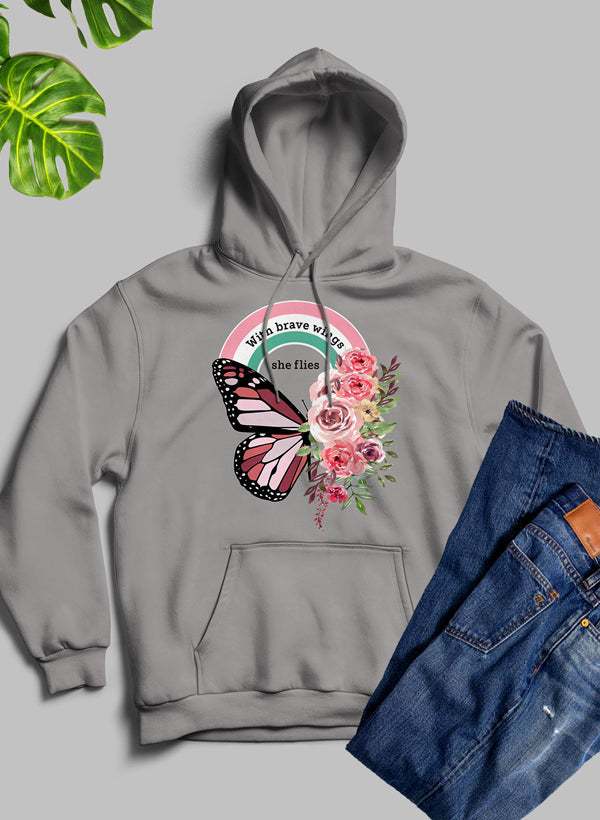 With Brave Wings She Flies Hoodie-1