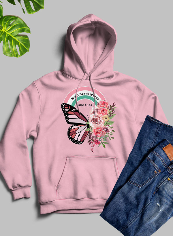 With Brave Wings She Flies Hoodie-3