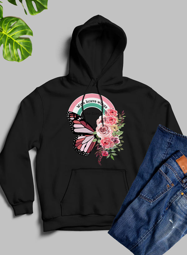 With Brave Wings She Flies Hoodie-4